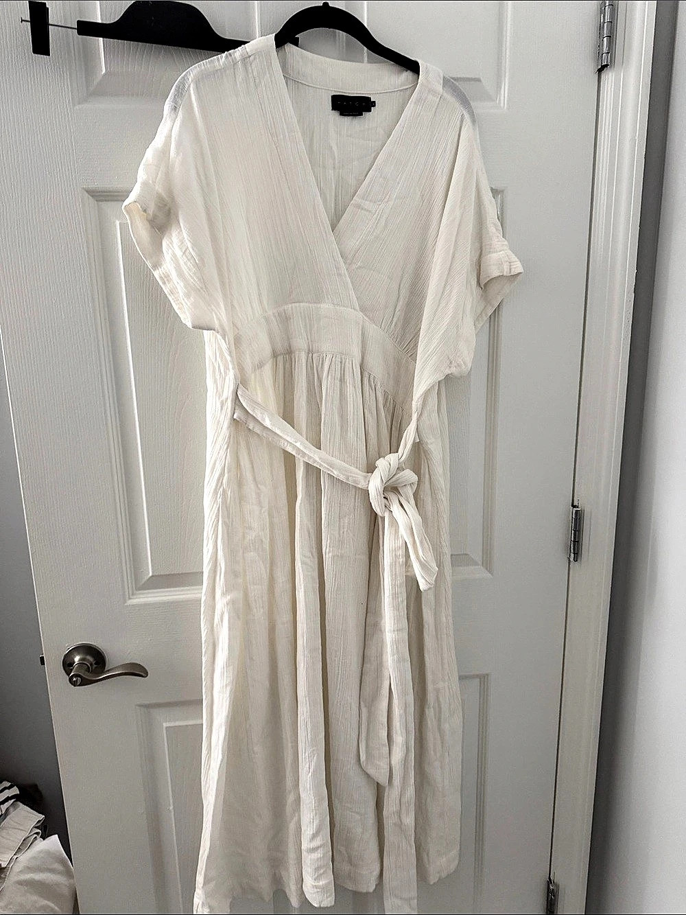 HATCH Maternity White Ivory Gauze Wrap Maxi Dress Size 4